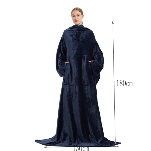 Φορετή άνετη μπλούζα με κουβέρτα, oversized φούτερ με κουκούλα από φλις Sherpa, μαλακή 1