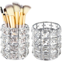 Luxuriöser Kristall-Make-up-Pinselhalter, multifunktionaler Stiftebehälter, elegantes modernes Design für Schminktisch oder Schreibtisch, robuste