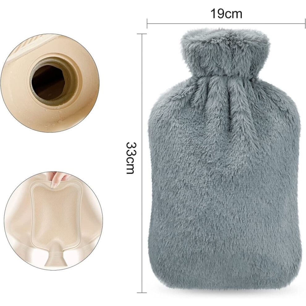 Durable Rubber Hot Water Bottle For Pain Relief, Safe Usage With Soft Removable Cover, Heat Retention, Menstrual Cramps, Cold Therapy, Muscle