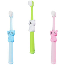 Pet Toothbrush For Comfort Grip, Cartoon Cat Designed Brush Handle To Attract Children's Attention, High Density Bristles, Ultra Fine Bristles Reduce