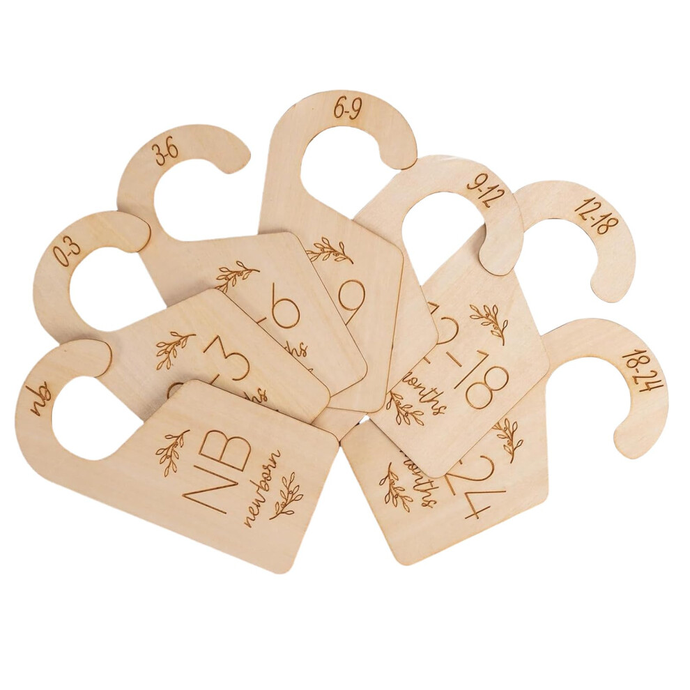 Nursery Closet Dividers with Engraved Numbers for Newborn to Toddler Clothes Organization