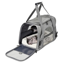 Cat Carrier Bag, Pet Shoulder Carrier, Small Pet Carrier, Cat Dog Carrier Bag (Gray)