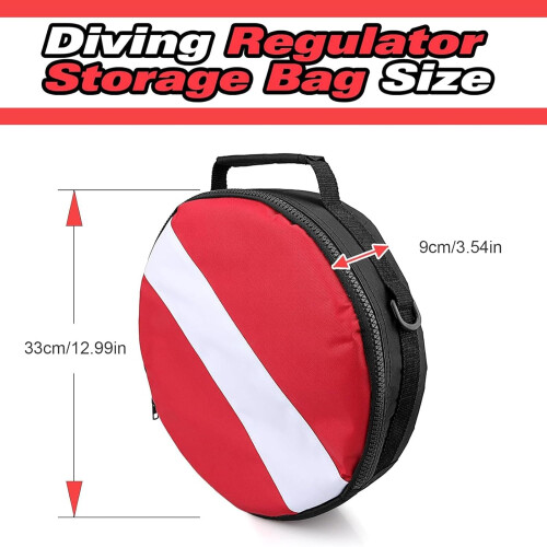 Scubas Regulator Bag with Adjustable Shoulder Strap for Diving Gear, Round Design, Durable Material, Protective Dive Accessories 1