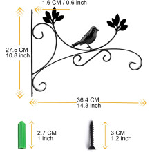 Supporto per piante sospeso decorativo unico, gancio rustico in ghisa stabile e resistente per mangiatoie per uccelli, lanterne, vasi di fiori,