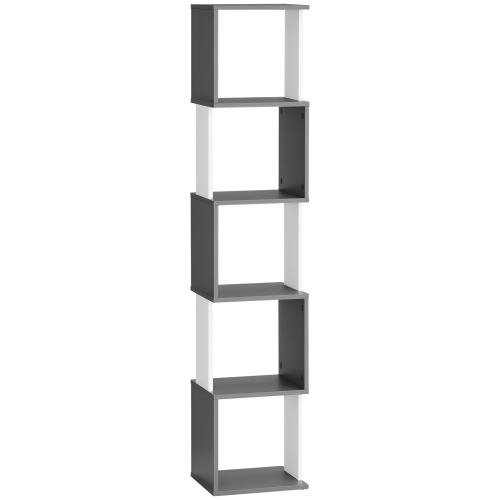 Homcom HOMCOM 5-Tier Bookshelf Freestanding Bookcase Storage Shelves, White 1
