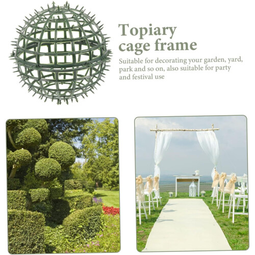 Artificial Plant Topiary Cage Grass Frame Rack For Flower Plastic Material 6 Inch 4 Pack 2
