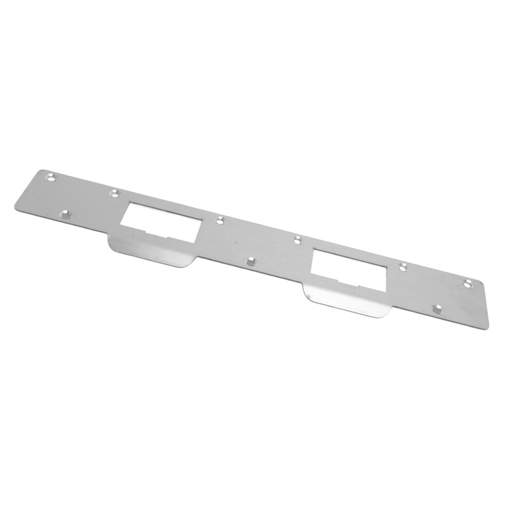 Secure Steel Reinforced Door Strike Plate Double Holes White Finish 4941368801662