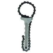 Adjustable Chain Oil Filter Wrench for Cars with Dual Serrated Design, Compact for Tight Spaces