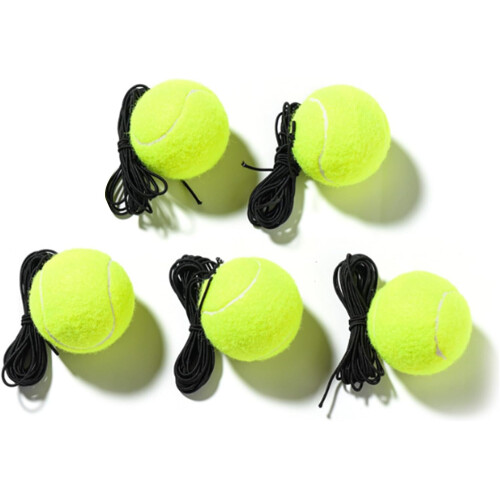 Professional Tennis Balls For Beginners 5Pcs With Elastic String Training Tool, Tennis Trainer Replacement Tool StdSize 2
