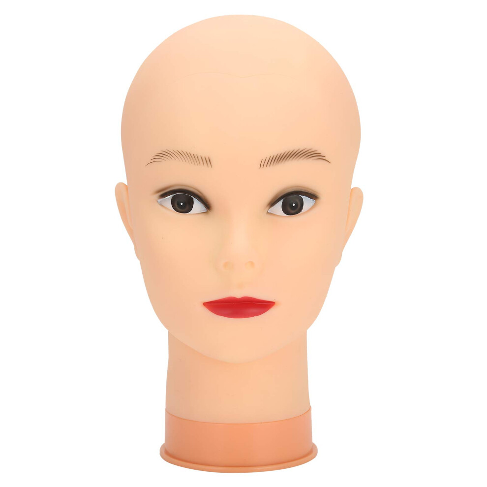Wig Display Mannequin Head Plastic For Makeup Practice And Wig SewIn Training, Bald Pink Base