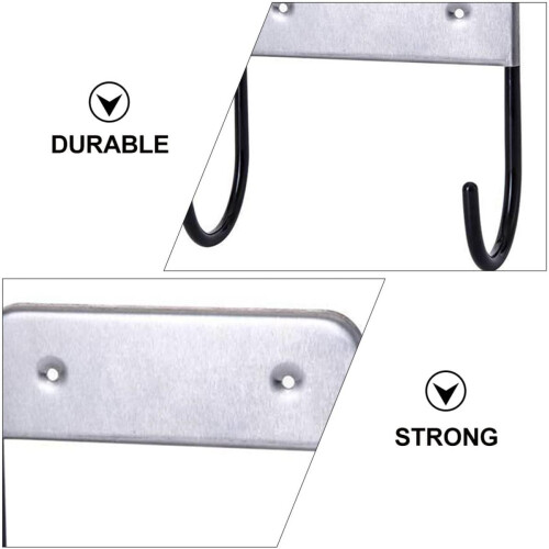 Ironing Board Holder Wall Mount Rack with Double Hooks Heavy Duty Space Saving Storage Hanger 2