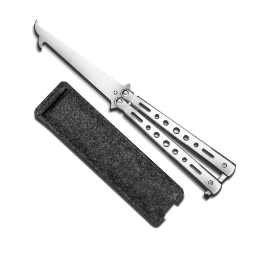 Dual Function Stainless Steel Tire Cleaner Hook Foldable and Portable Tool 1