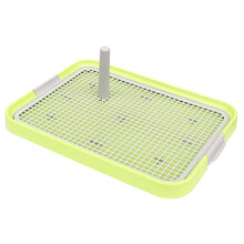 Pet Potty Training Tray Plastic with Pee Post No Torn Puppy Pad Dog Toilet for Indoor Outdoor Easy to Clean Reusable Removable Green