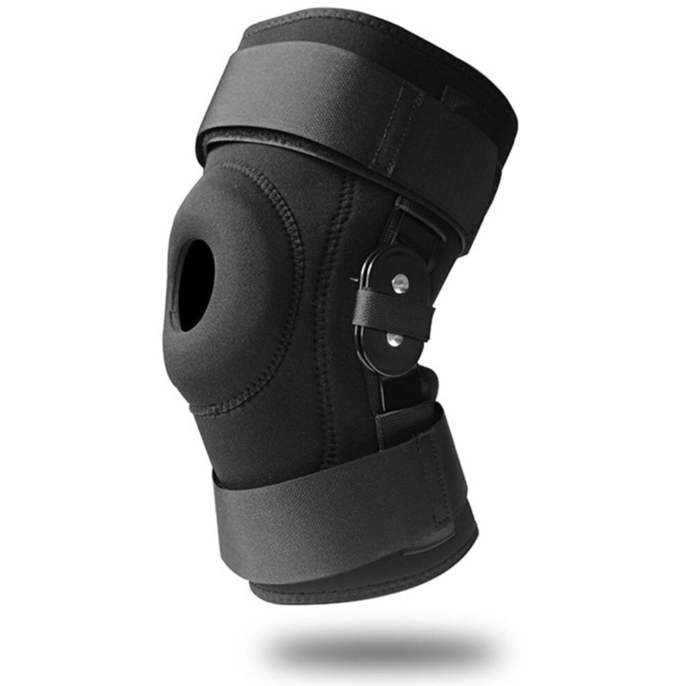 Hinged Knee Brace with Metal Stabilizers, Adjustable Breathable Support for ACL MCL Arthritis Injury Pain Relief, XLarge 1PC