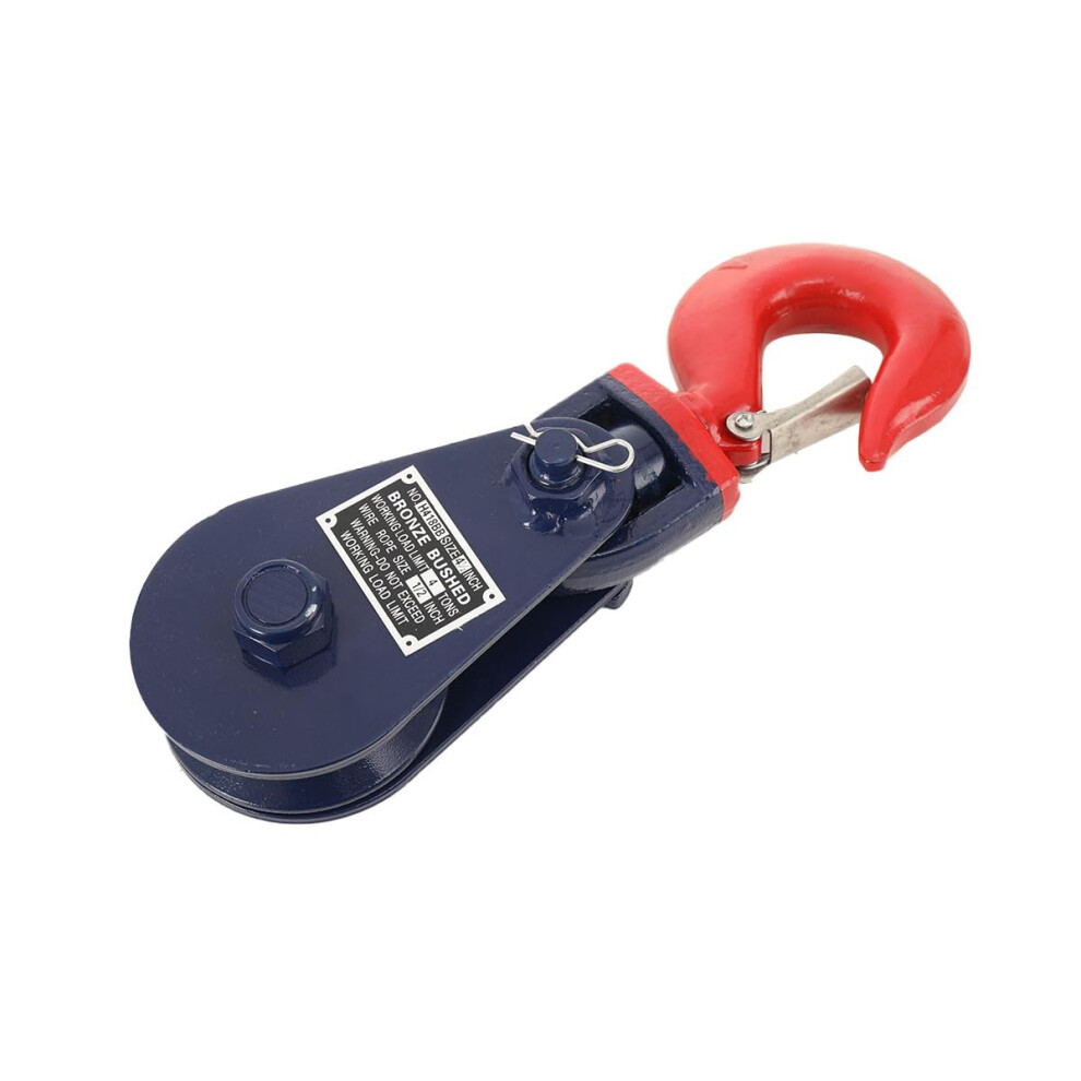 4 Ton Snatch Block With Swivel Hook, Heavyduty Wire Rope Pulley Block For Loading And Lifting 9365049041768