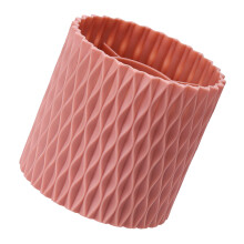 Plastic Rotating Desktop Cosmetic Brush & Pen Storage Organiser Pink