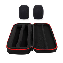 Shockproof Mic Carrying Case Storage Bag for Two Handheld-Black