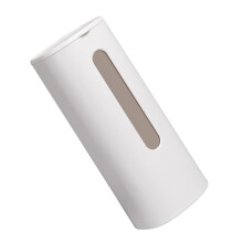 Wall Mount Cup Dispenser with Lid – Ivory White, ABS, 8.6x22.2x9.2cm