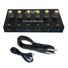 Rechargeable 6Channel Sound Mixer For Instrument And Microphones