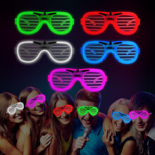 Neon Party Flashing Glasses with 3 Modes LED Light Up Shades for Kids and Adults Ideal for Halloween Rave Disco Concerts 5pcs