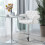 Homcom HOMCOM Adjustable Height Barstool Steel Pole PU Leather, White 1