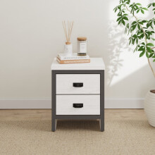 Boston 2 Drawer Bedside Table White Cabinet