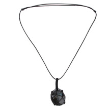 Natural Labradorite Crystal Pendant Necklace Handmade Healing Stone Chakra Jewelry Adjustable Cord Elegant Gift For Women Men