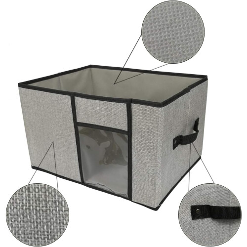 Toy Storage Box Organizer, Stackable & Foldable Design with Clear Window, Waterproof and Protects Items from Moisture, Decorative Storage Boxes with L 2