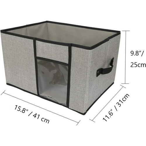 Toy Storage Box Organizer, Stackable & Foldable Design with Clear Window, Waterproof and Protects Items from Moisture, Decorative Storage Boxes with L 1