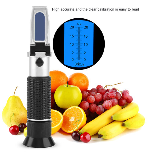 Refractometer For Sugar Testing, Professional Handheld Brix Tester With Automatic Temperature Compensation High Accuracy Food Industry Beverage 1
