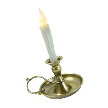 Artistic Metal Candleholder with LED Candle-Warm white copper