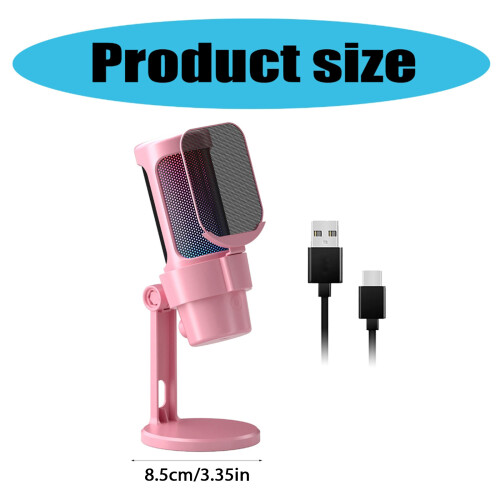 USB-gamingmicrofoon Kleurverlichting Mute-knop-Zwart 1