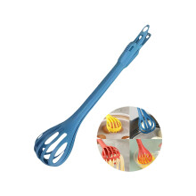 Fouet à œufs 2 en 1 et pince à nourriture, ustensile de-Bleu