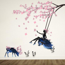 Art Decal Home Decor for Nursery Baby Bedroom, Removable Wall Decals Peel and Stick Fairy Girl Stickers, Waterproof Vinyl for Playroom Living Room