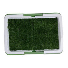 Dog Pee Potty Pad, Dog Training Toilet Puppy Pee Potty Pad Splash Proof Artificial Grass Pad with Tray