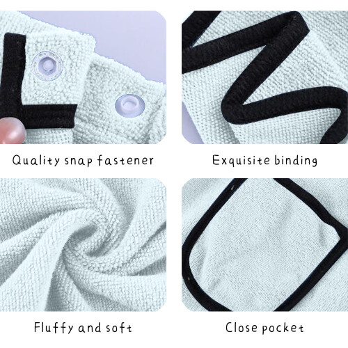 Adjustable Closure Spa Wrap, Microfiber Lightweight Body Wrap for Quick Dry Hypoallergenic Use, Fun Multi-functional Design (Odorless) 2