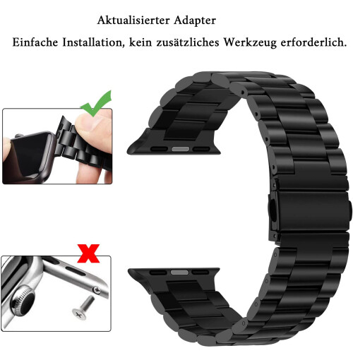 Πολυτελές λουράκι Apple Watch με σχεδιασμό 38mm, 40mm, 41mm, από ανοξείδωτο ατσάλι, μεταλλικό 2