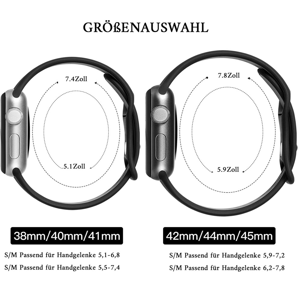 Breathable Sport Band For Apple Watch, Soft Silicone Material Lightweight Design Waterproof Sweat Resistant Flexible Band For Apple Watch Se Series 7 9128293431101