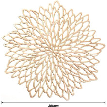 Elegante Tischdekoration, wiederverwendbare goldene Platzsets mit Untersetzern, durchbrochenes Design für besondere Anlässe, abwischbares