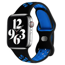 Pasek sportowy do zegarka Apple Watch, wygodny, łatwy w montażu, regulowany rozmiar, oddychający, miękki silikonowy pasek sportowy do zegarka