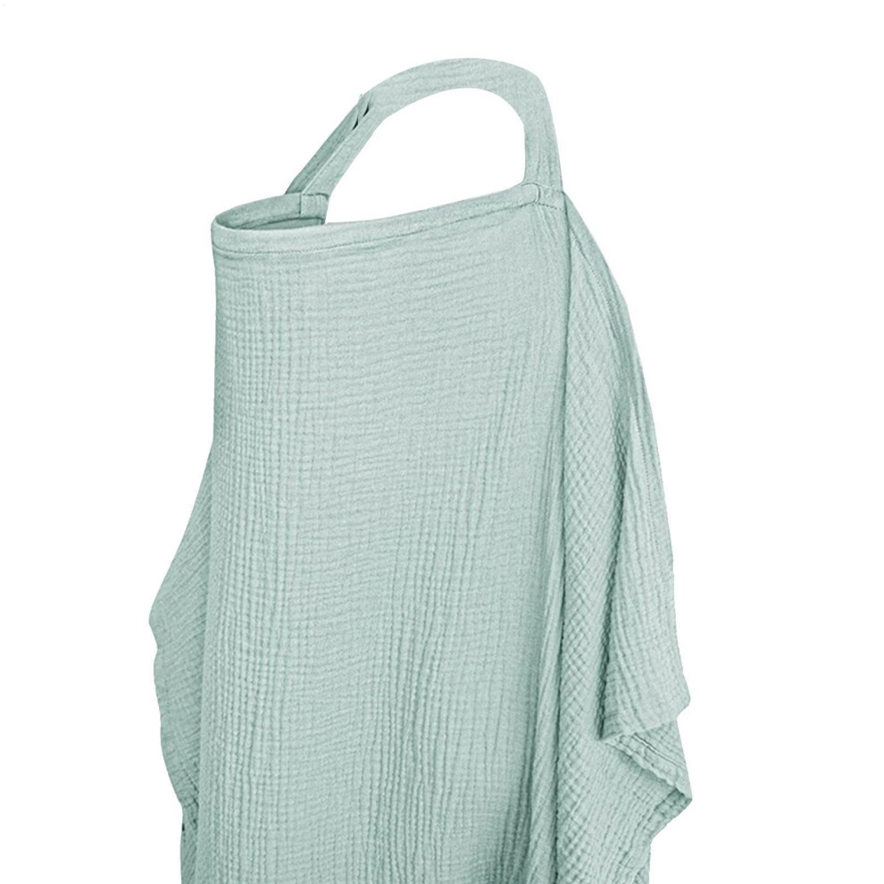 Breastfeeding Poncho - Breathable Cotton Shawl For Nursing Mothers, 360 Degree Wrap, Breastfeeding Blanket Light/Green