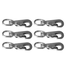 Edelstahl-Flaggenclip 6 Stück Seil drehbares Auge Snap & Federhaken 55mm