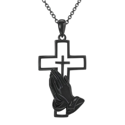Pendentif de crémation de bijoux de cendres croisées-Noir
