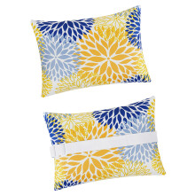 Pack of 2 Outdoor Lounge Chair Head Pillow with-Blue Man Yellow