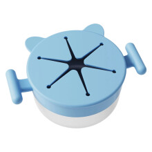 Spill Proof Stainless Steel Snacks Bowl Cup with-light blue