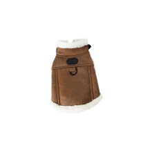Winter Brown Cats Vest Thickened Fleece Warm Polyester- XS