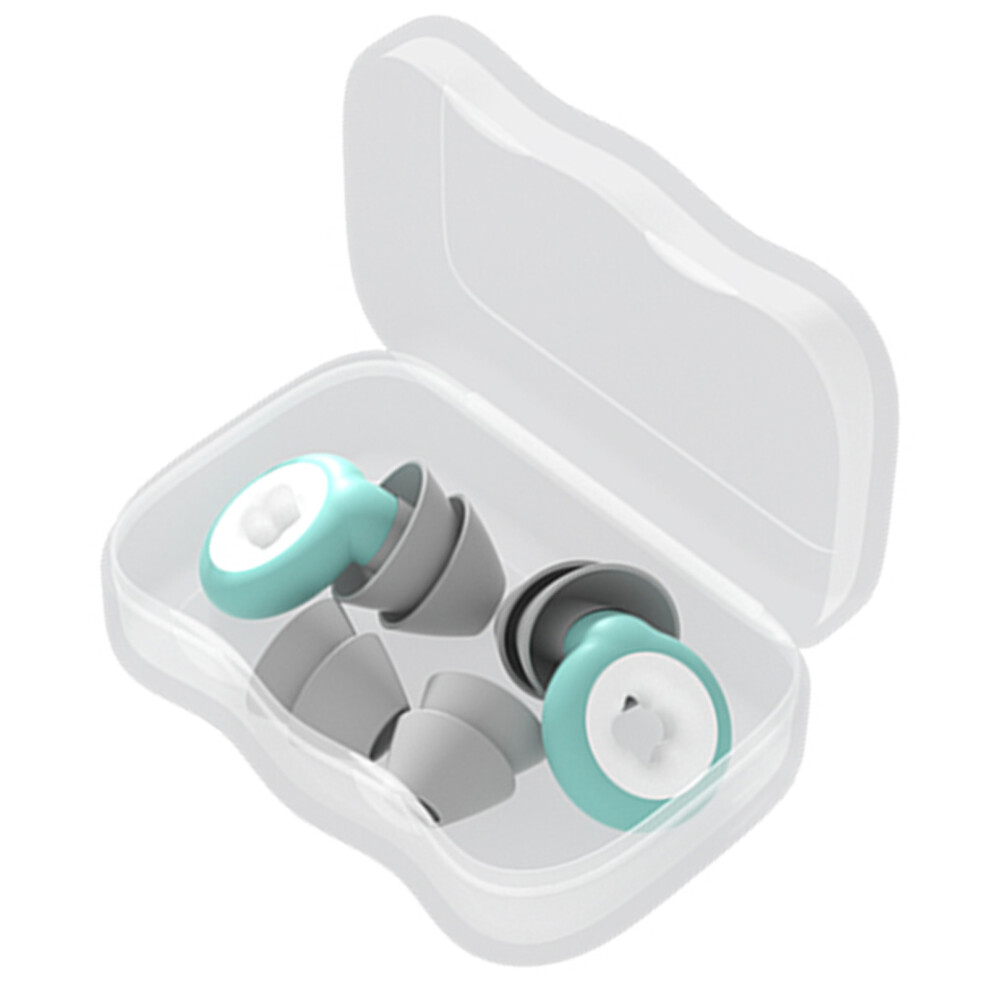 Green Silicone Reusable Noise Cancelling Ear Plugs For Sleeping,