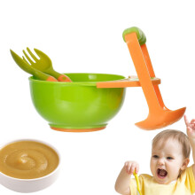 Kids Cutlery Set with AntiScald Grip and NonSlip Spoon Fork, Safe PP Toddler Feeding Utensils, Green