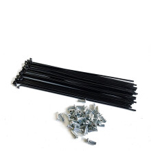 Bicycle Wheel Spokes, 13G  Carbon Steel Nipples, 251mm Length, Pack Of 5, Black