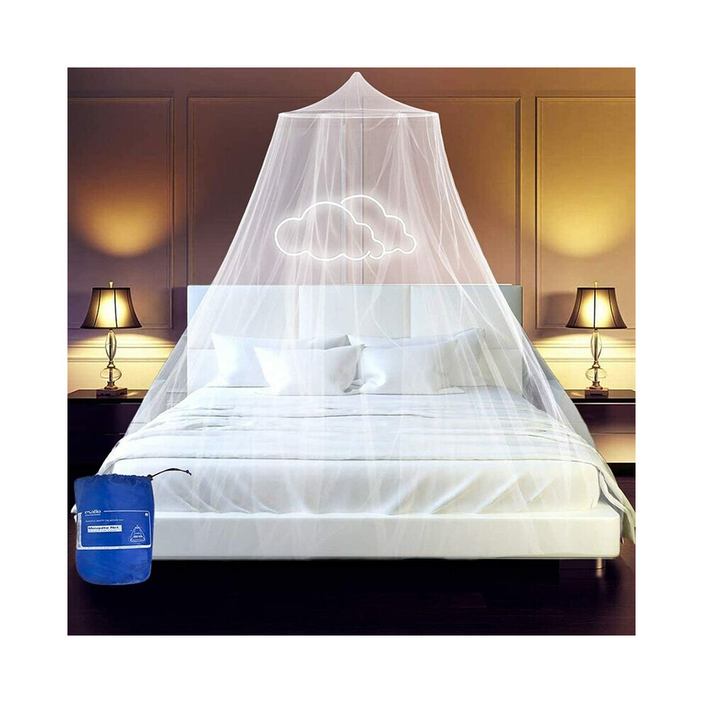 Portable Luxury Mosquito Net Bed Canopy, Elegant Design For All Bed Sizes, Quick Setup With Single Point Hanging System